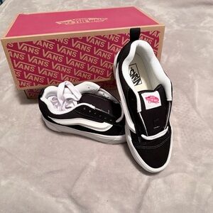 Vans Knu Stack Classic Black and White Platform Sneakers
